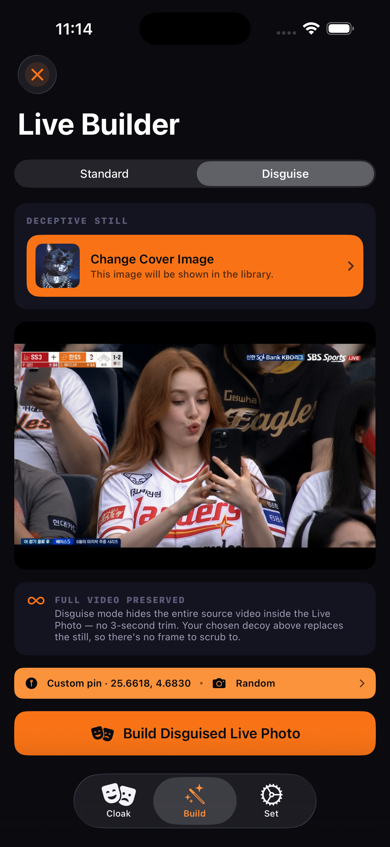 Skrim Video-to-Live disguise — replace the still of a Live Photo with a chosen decoy image